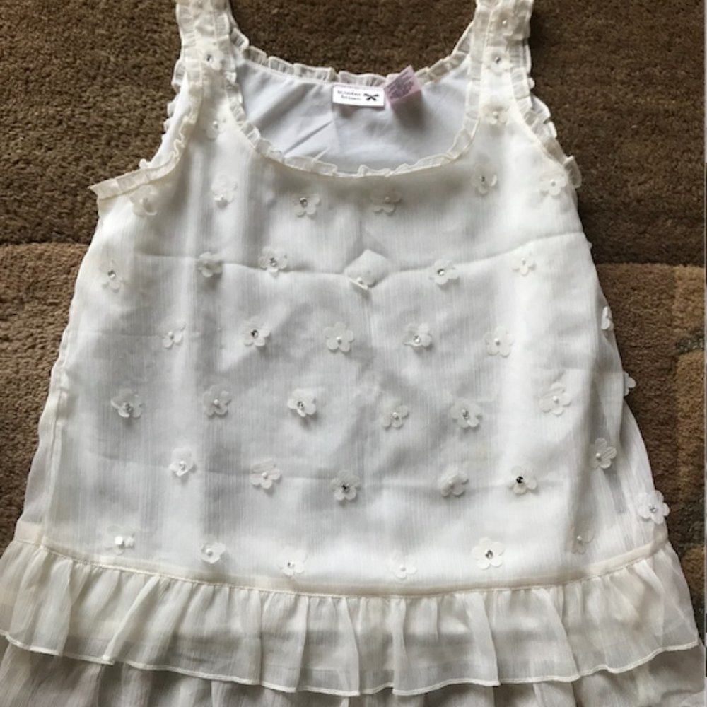 Silky camisole, with applied flowers, Girls, sz 14